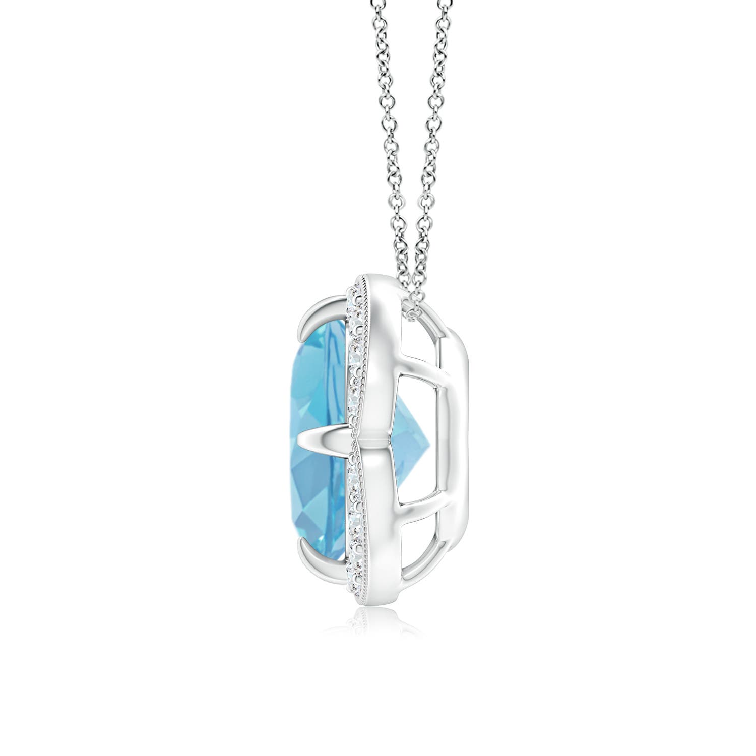 A - Swiss Blue Topaz / 2.51 CT / 14 KT White Gold