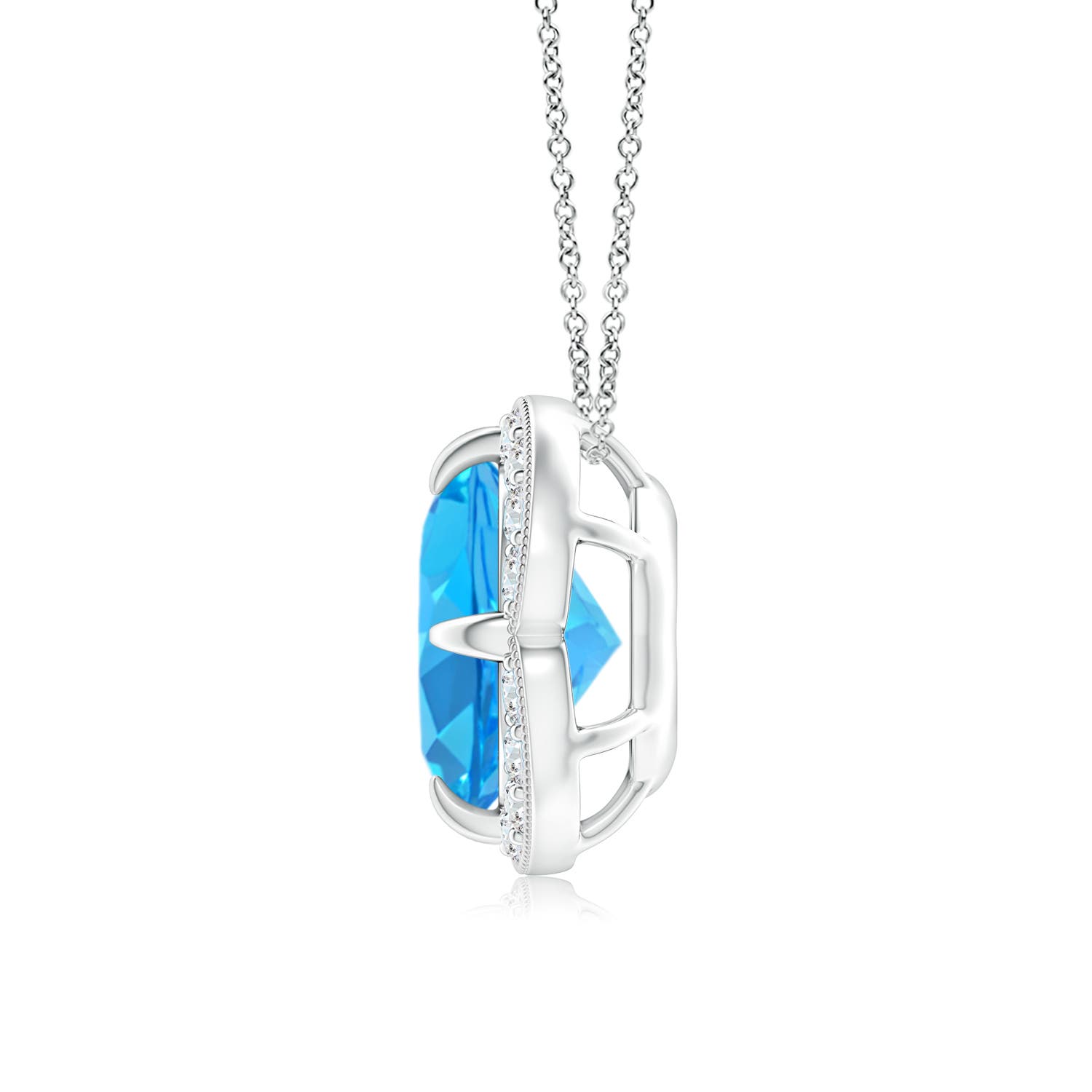 AAA - Swiss Blue Topaz / 2.51 CT / 14 KT White Gold