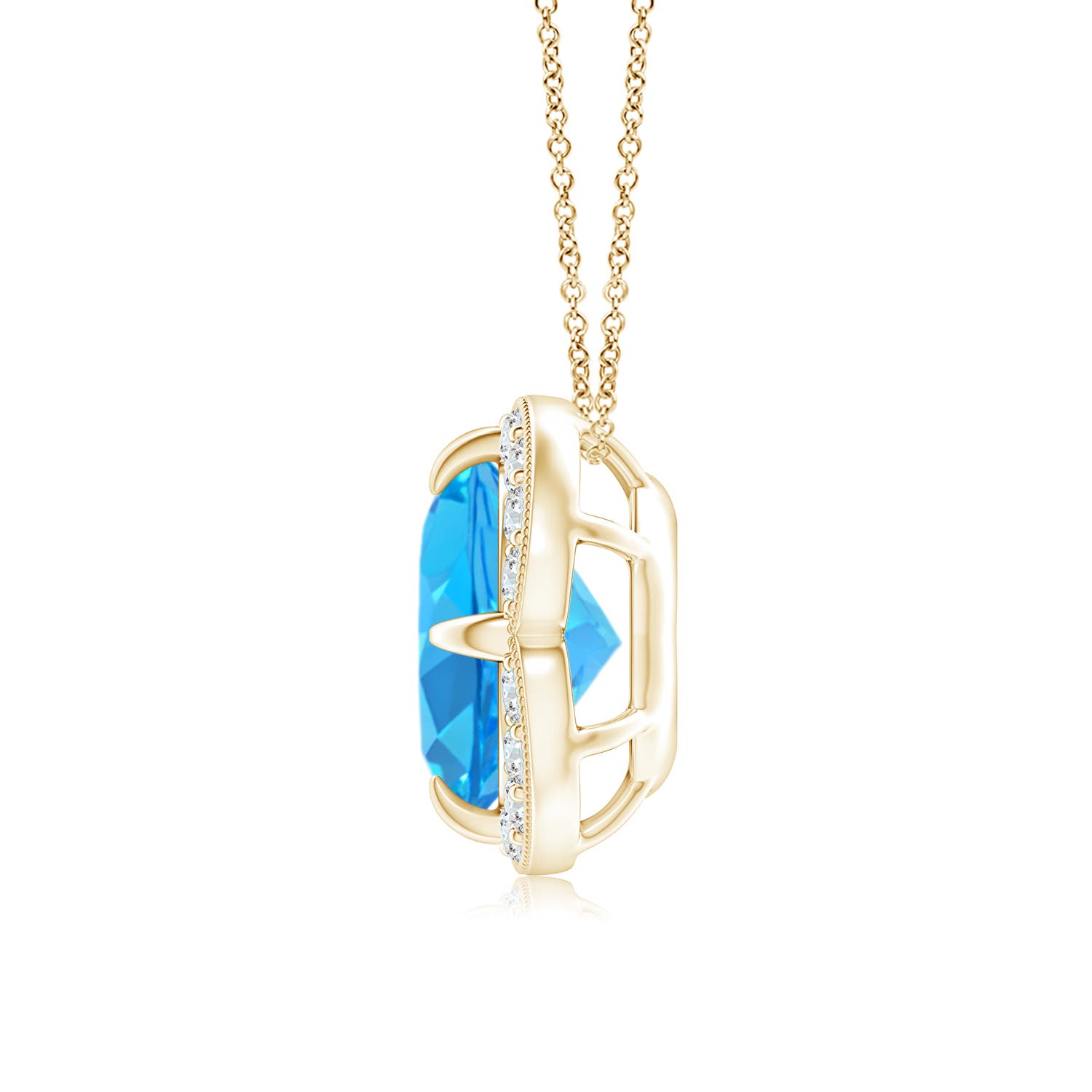 AAA - Swiss Blue Topaz / 2.51 CT / 14 KT Yellow Gold