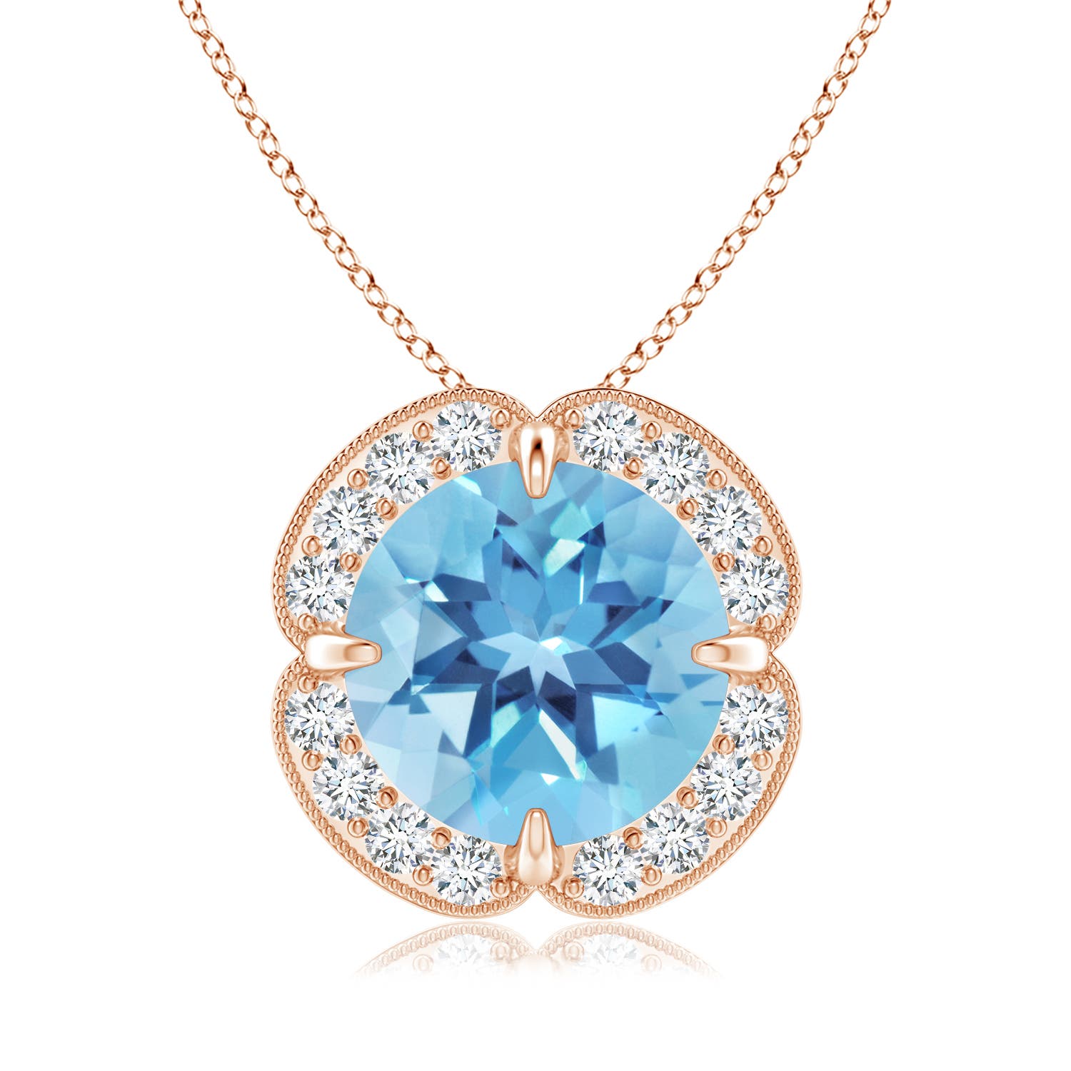 A - Swiss Blue Topaz / 3.49 CT / 14 KT Rose Gold