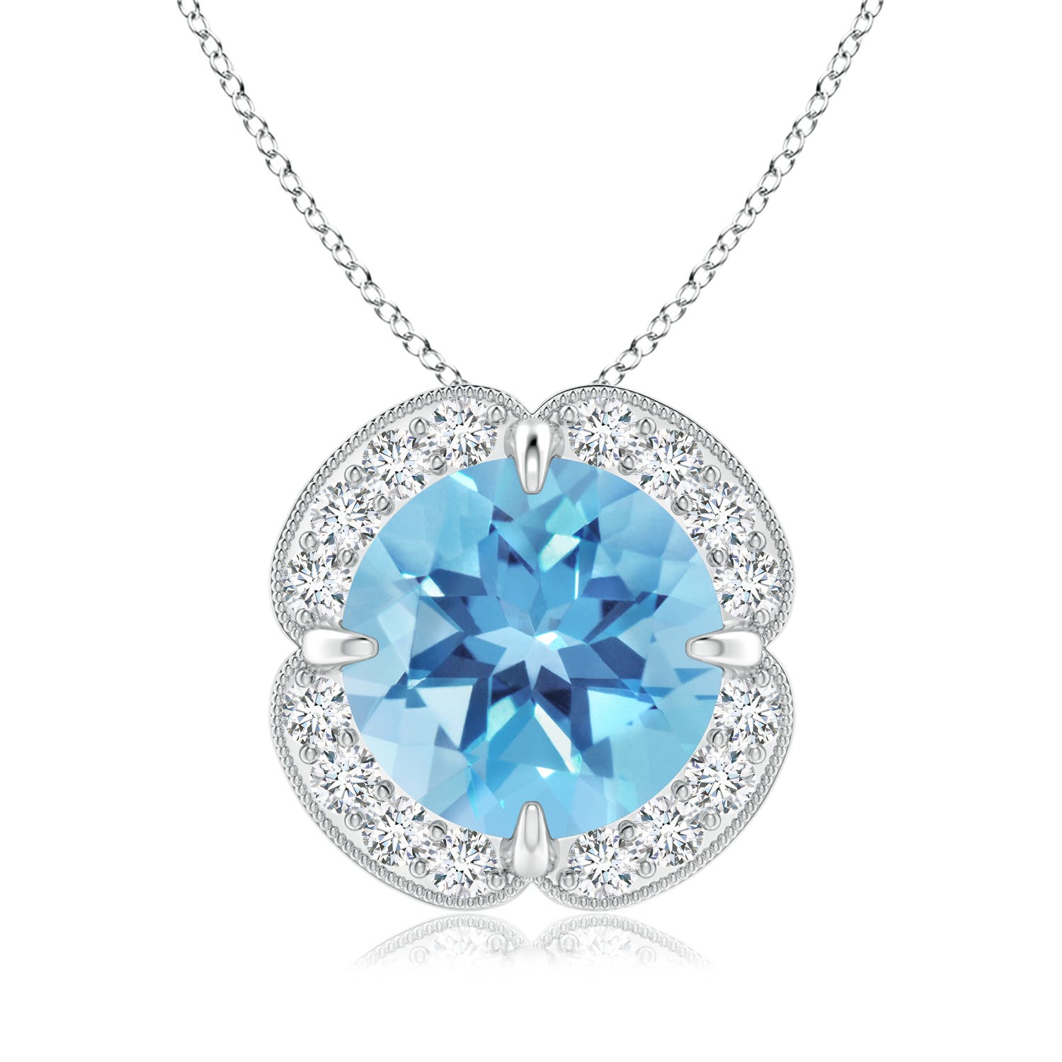 A - Swiss Blue Topaz / 3.49 CT / 14 KT White Gold