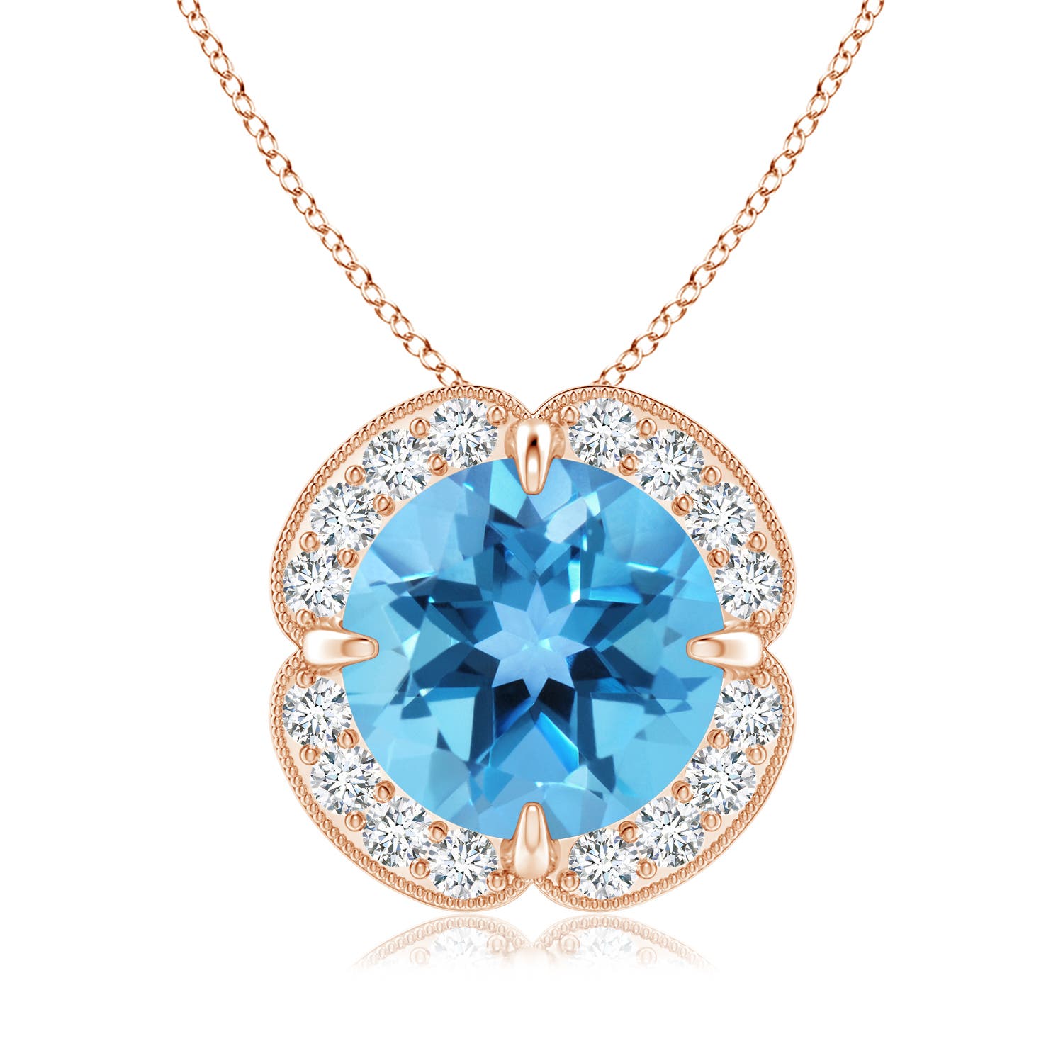 AA - Swiss Blue Topaz / 3.49 CT / 14 KT Rose Gold