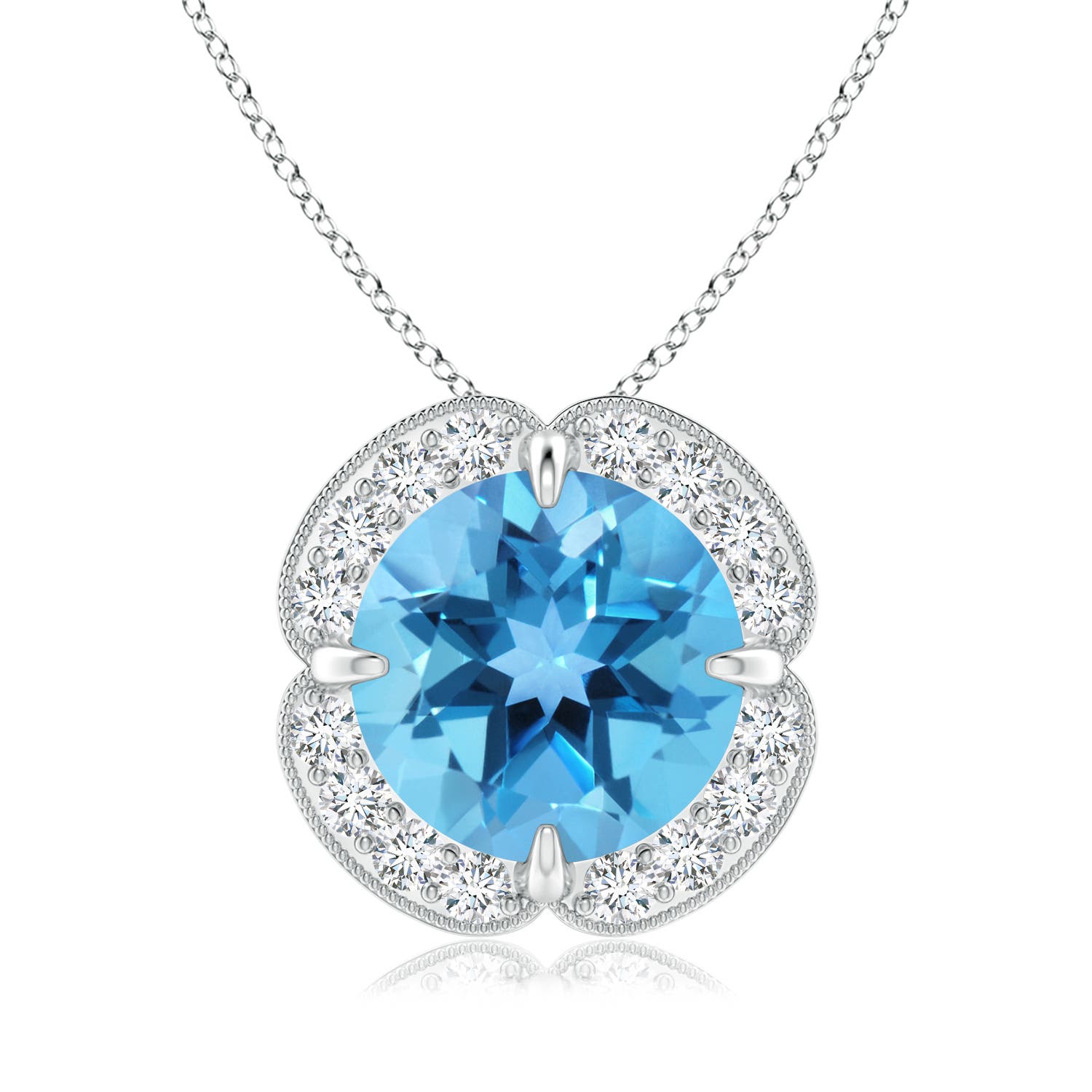 AA - Swiss Blue Topaz / 3.49 CT / 14 KT White Gold