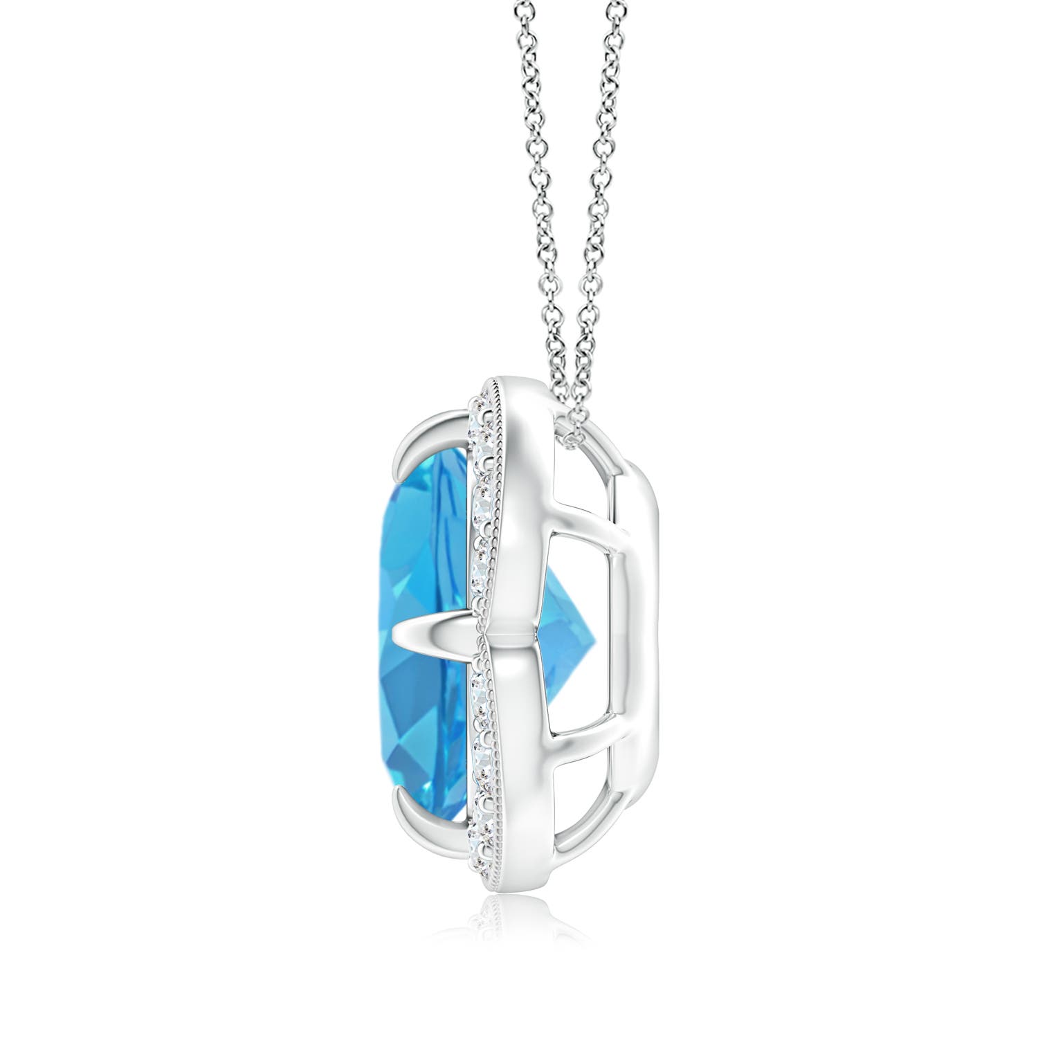 AA - Swiss Blue Topaz / 3.49 CT / 14 KT White Gold