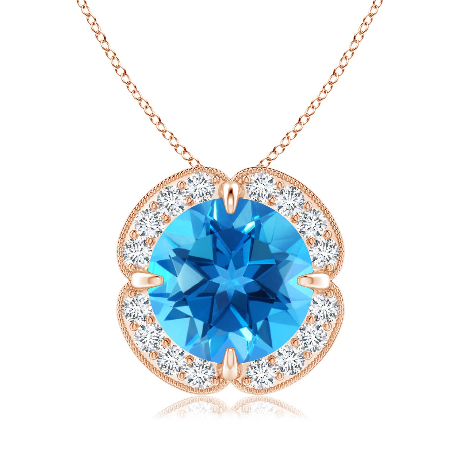 AAAA - Swiss Blue Topaz / 3.49 CT / 14 KT Rose Gold