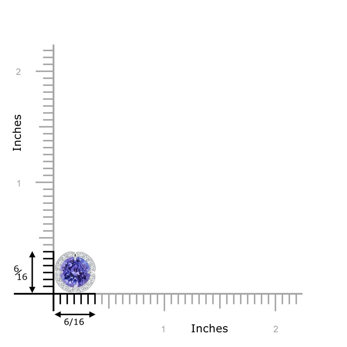 7mm AA Claw-Set Tanzanite Clover Pendant with Diamond Halo in White Gold product image