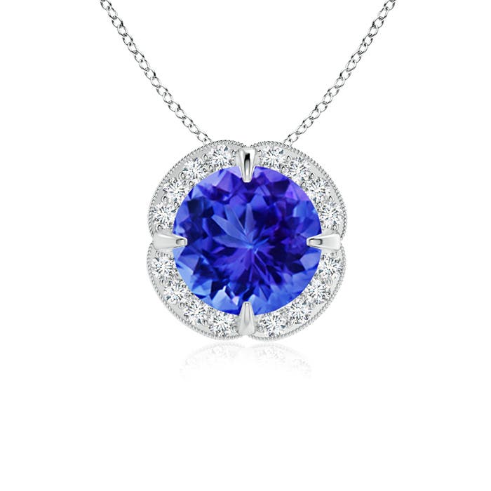 AAA - Tanzanite / 1.58 CT / 14 KT White Gold