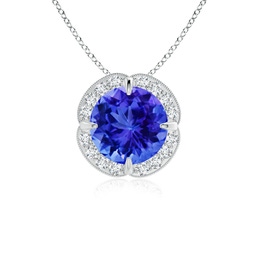 Tanzanite Halo Necklaces & Pendants