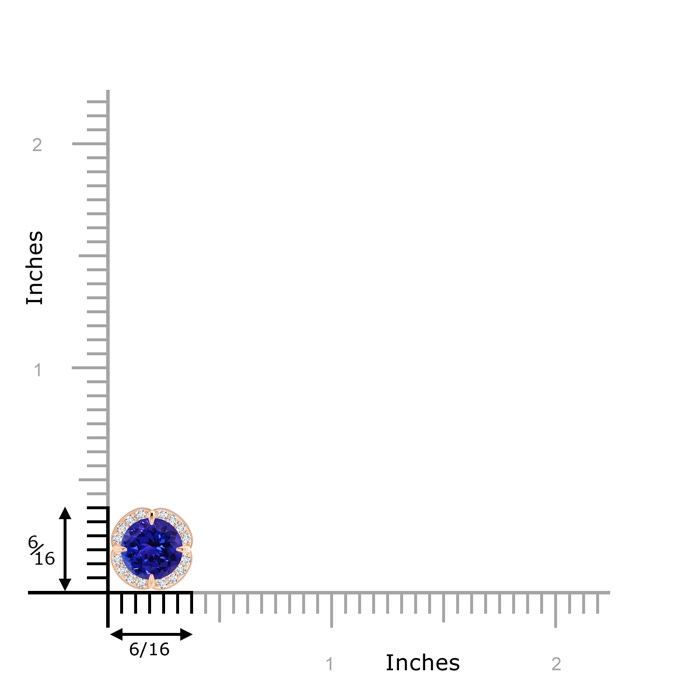 7mm AAAA Claw-Set Tanzanite Clover Pendant with Diamond Halo in Rose Gold product image