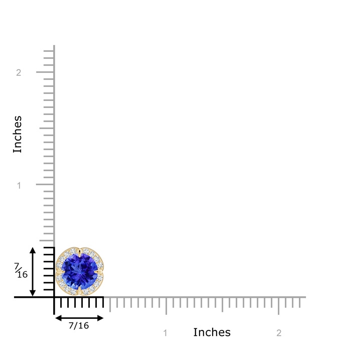 8mm AAA Claw-Set Tanzanite Clover Pendant with Diamond Halo in Yellow Gold product image