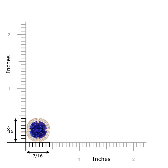 8mm AAAA Claw-Set Tanzanite Clover Pendant with Diamond Halo in Rose Gold product image