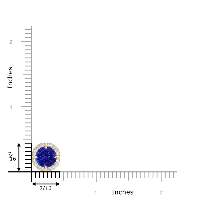 8mm AAAA Claw-Set Tanzanite Clover Pendant with Diamond Halo in Yellow Gold product image
