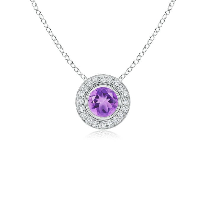 A - Amethyst / 0.57 CT / 14 KT White Gold