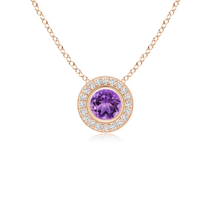 AA - Amethyst / 0.57 CT / 14 KT Rose Gold