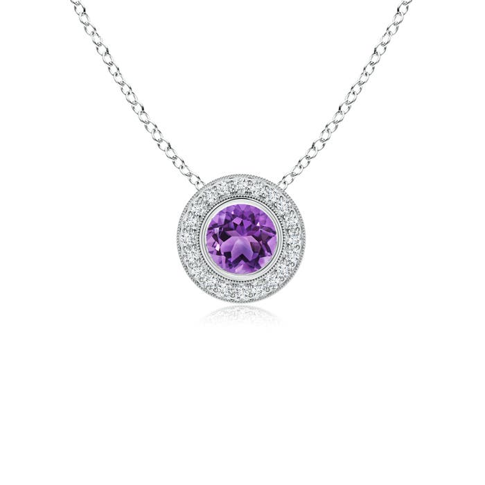 AA - Amethyst / 0.57 CT / 14 KT White Gold