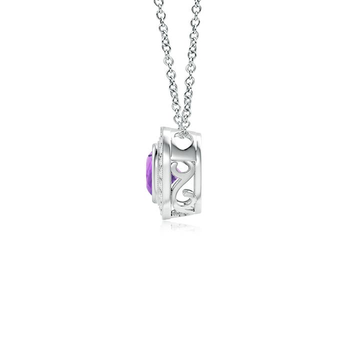 AA - Amethyst / 0.57 CT / 14 KT White Gold