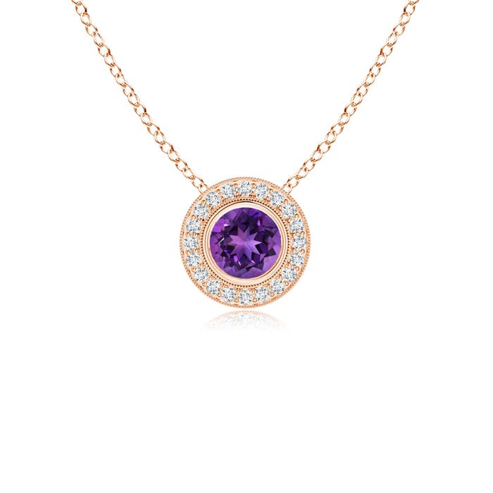 AAAA - Amethyst / 0.57 CT / 14 KT Rose Gold