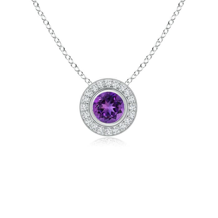 AAAA - Amethyst / 0.57 CT / 14 KT White Gold