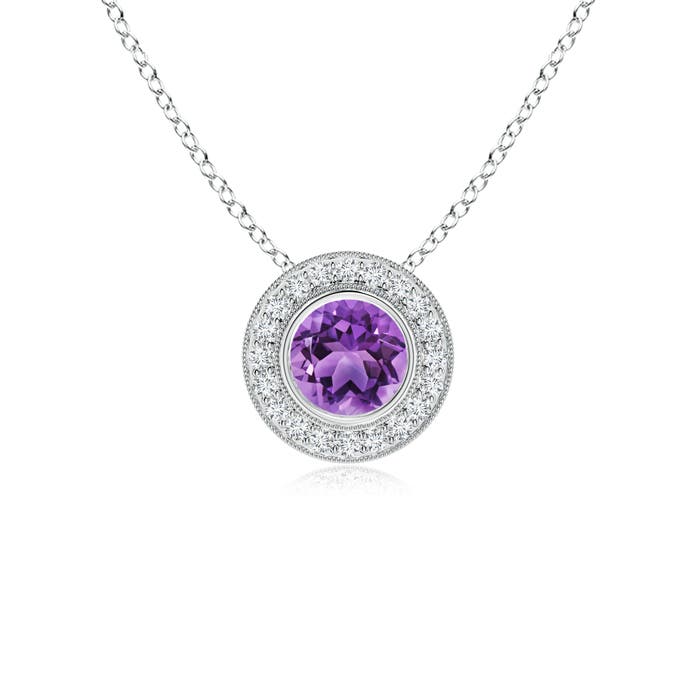 AA - Amethyst / 0.96 CT / 14 KT White Gold