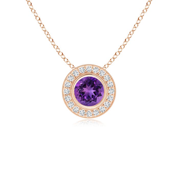 AAAA - Amethyst / 0.96 CT / 14 KT Rose Gold