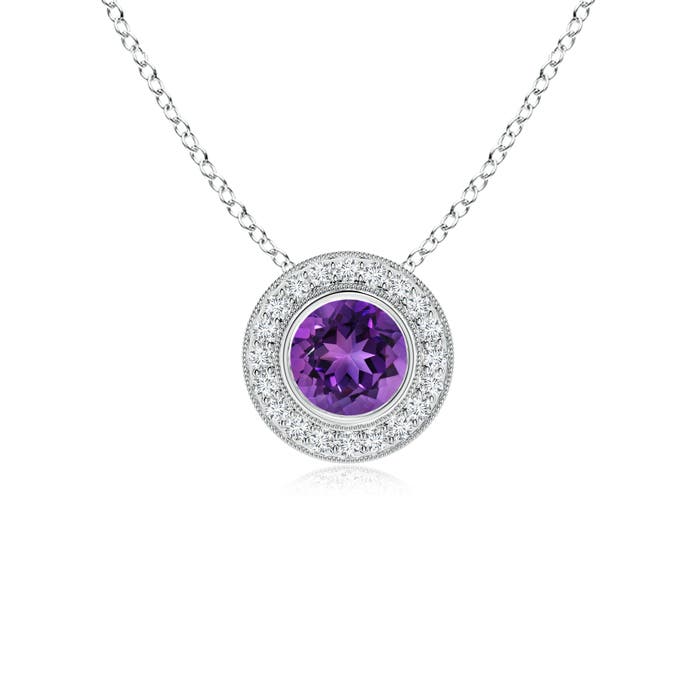 AAAA - Amethyst / 0.96 CT / 14 KT White Gold