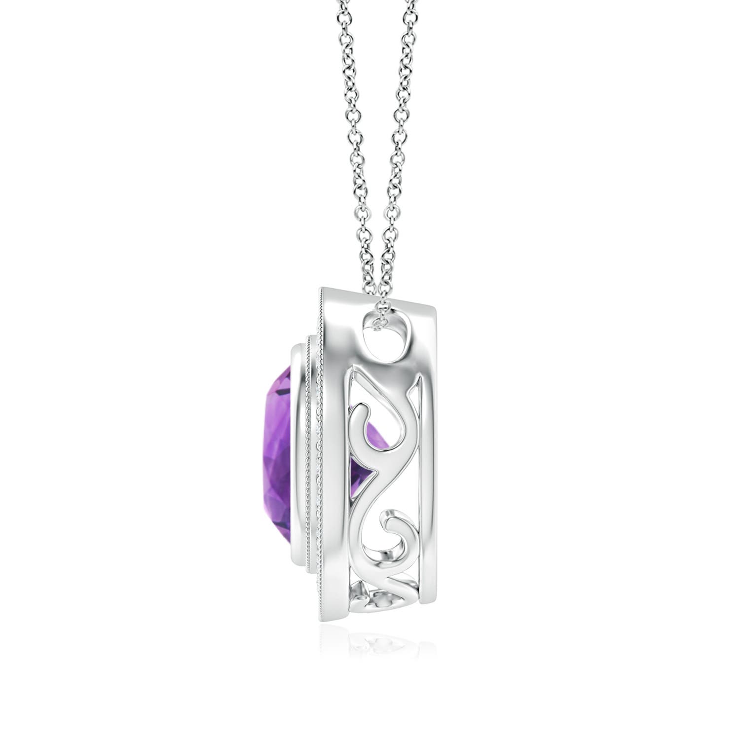 AAA - Amethyst / 2.11 CT / 14 KT White Gold