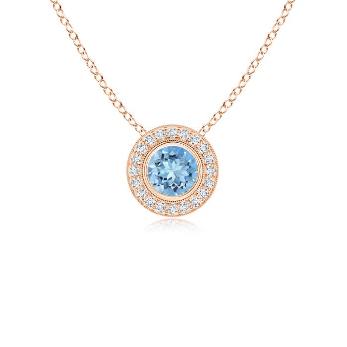 AAAA - Aquamarine / 0.52 CT / 14 KT Rose Gold