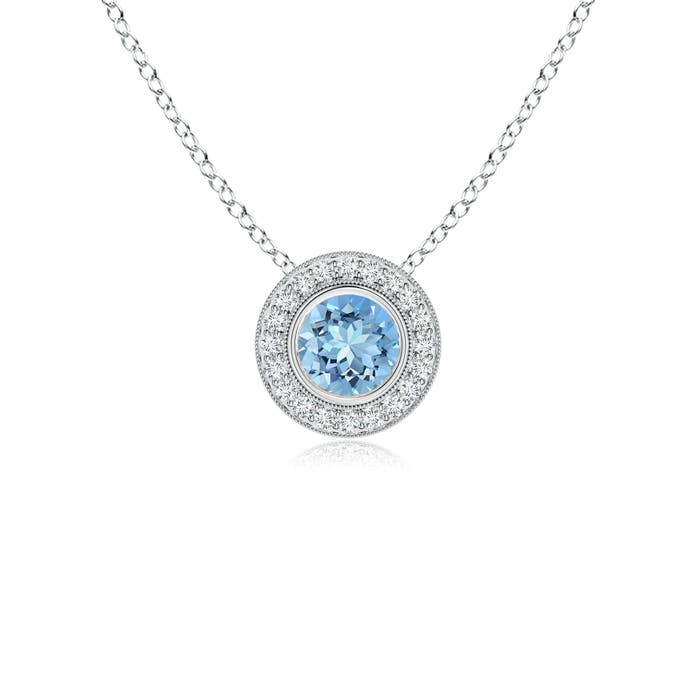 AAAA - Aquamarine / 0.52 CT / 14 KT White Gold