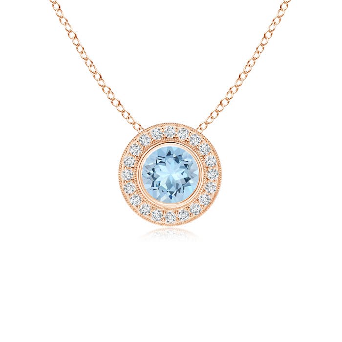 AAA - Aquamarine / 0.88 CT / 14 KT Rose Gold