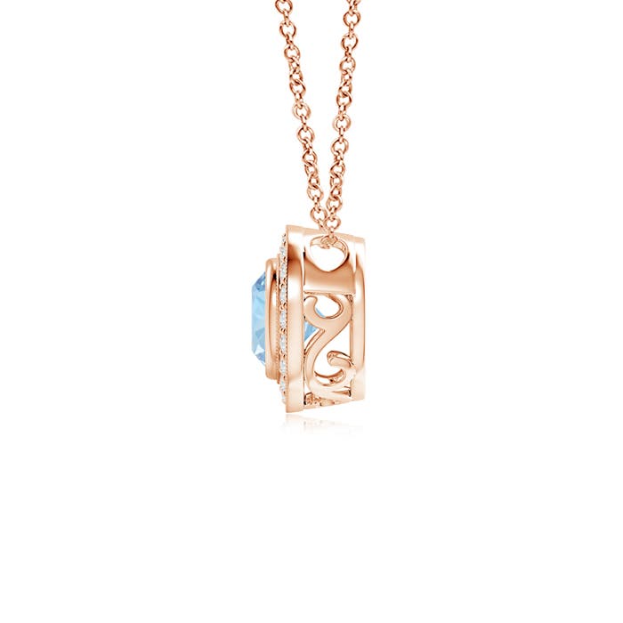 AAA - Aquamarine / 0.88 CT / 14 KT Rose Gold