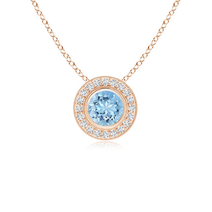 AAAA - Aquamarine / 0.88 CT / 14 KT Rose Gold