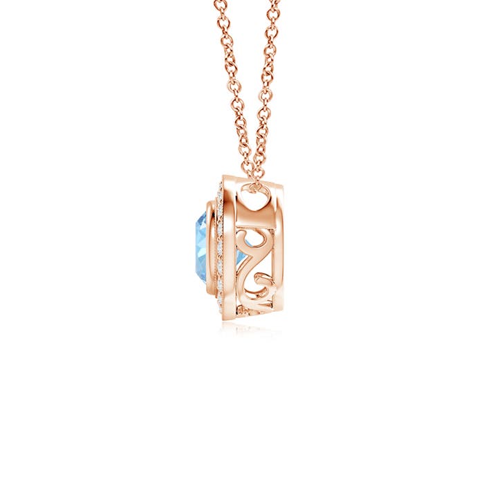 AAAA - Aquamarine / 0.88 CT / 14 KT Rose Gold