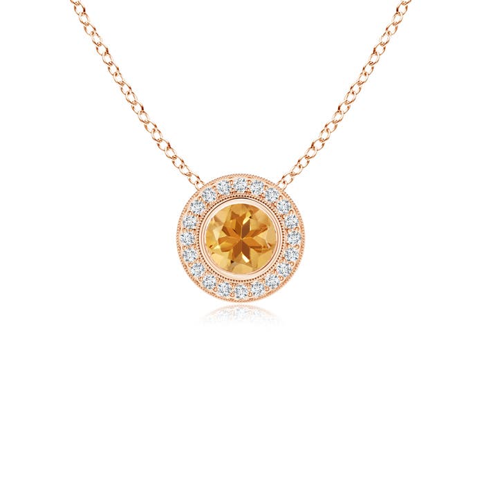 A - Citrine / 0.57 CT / 14 KT Rose Gold