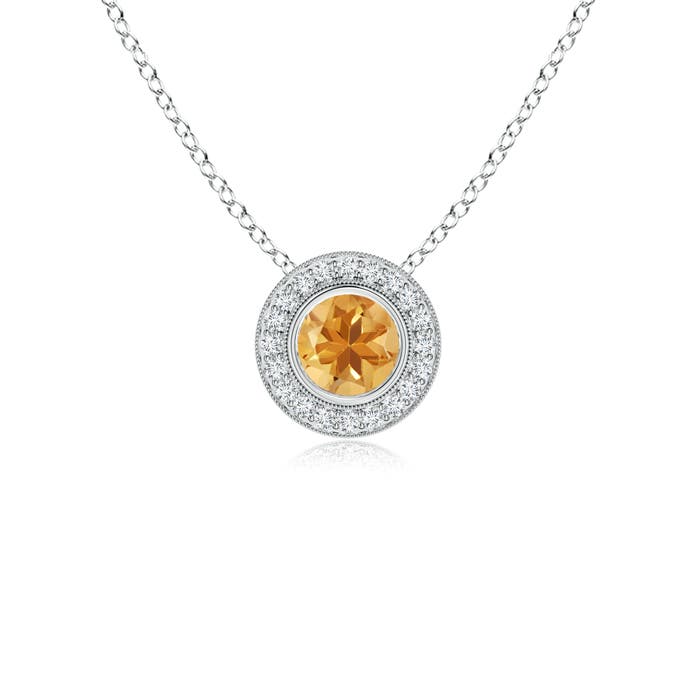 A - Citrine / 0.57 CT / 14 KT White Gold