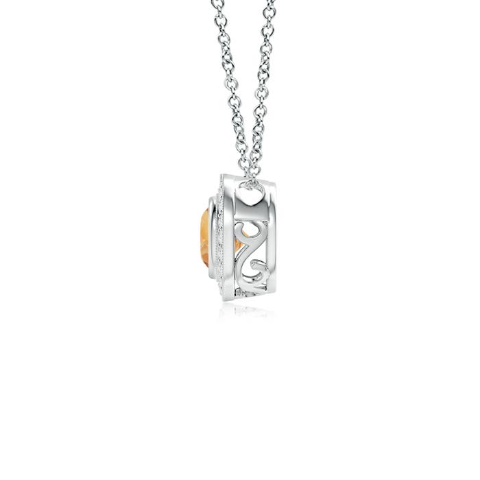 A - Citrine / 0.57 CT / 14 KT White Gold