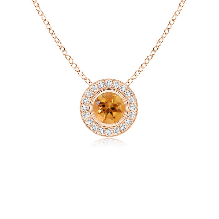 AA - Citrine / 0.57 CT / 14 KT Rose Gold