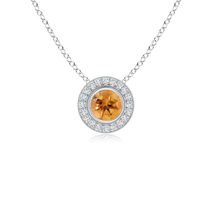 AA - Citrine / 0.57 CT / 14 KT White Gold