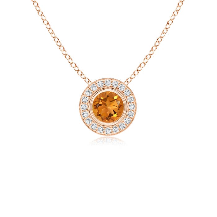 AAA - Citrine / 0.57 CT / 14 KT Rose Gold