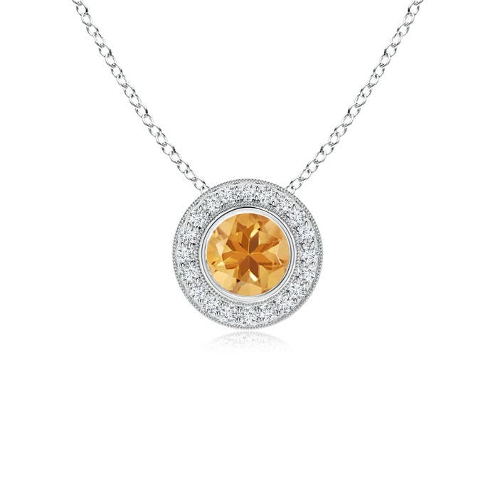 A - Citrine / 0.86 CT / 14 KT White Gold