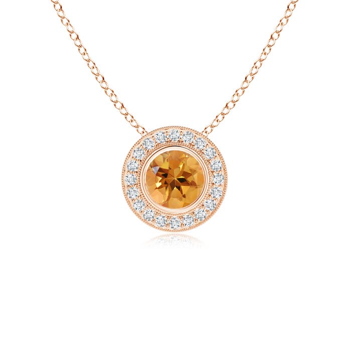 AA - Citrine / 0.86 CT / 14 KT Rose Gold