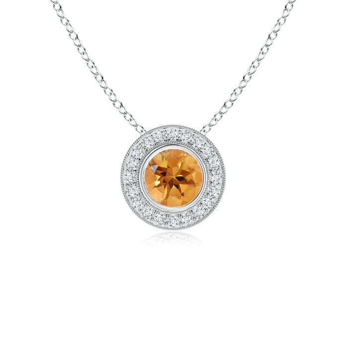 AA - Citrine / 0.86 CT / 14 KT White Gold