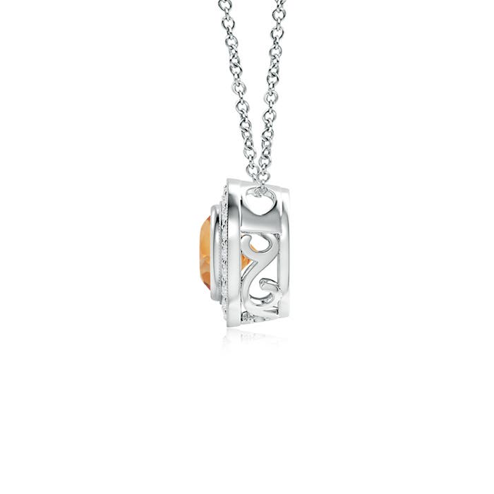 AA - Citrine / 0.86 CT / 14 KT White Gold