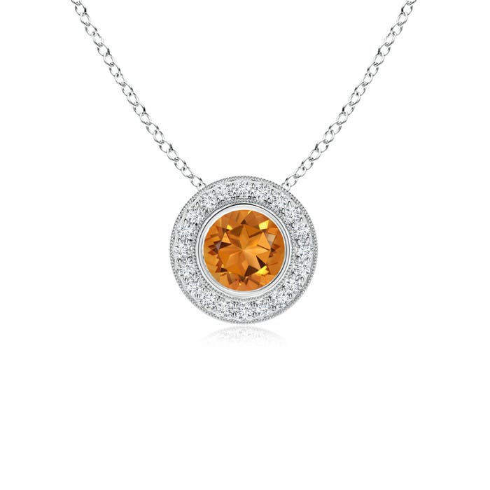 AAA - Citrine / 0.86 CT / 14 KT White Gold