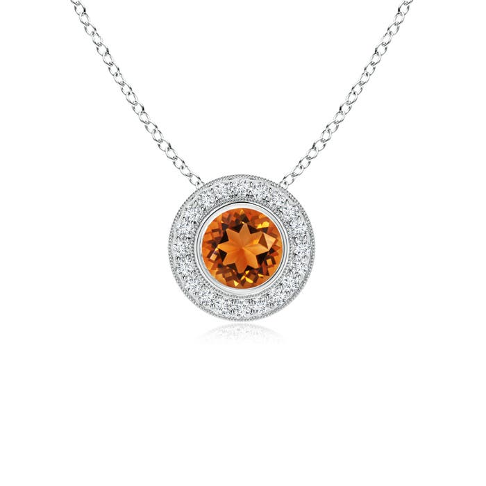 AAAA - Citrine / 0.86 CT / 14 KT White Gold