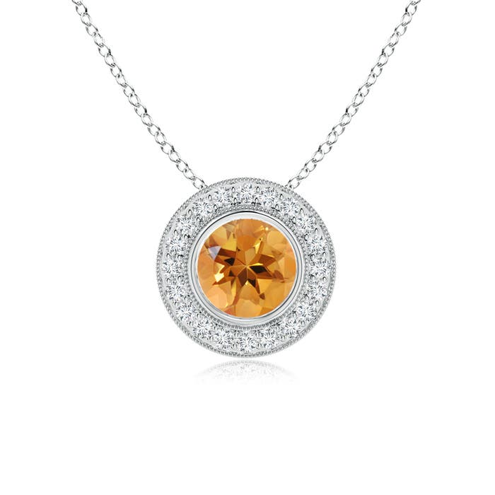 AA - Citrine / 1.45 CT / 14 KT White Gold