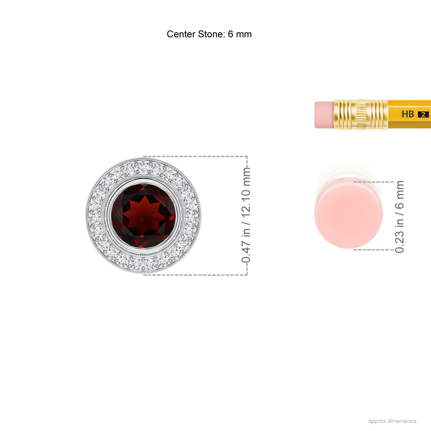 AA - Garnet / 1.16 CT / 14 KT White Gold