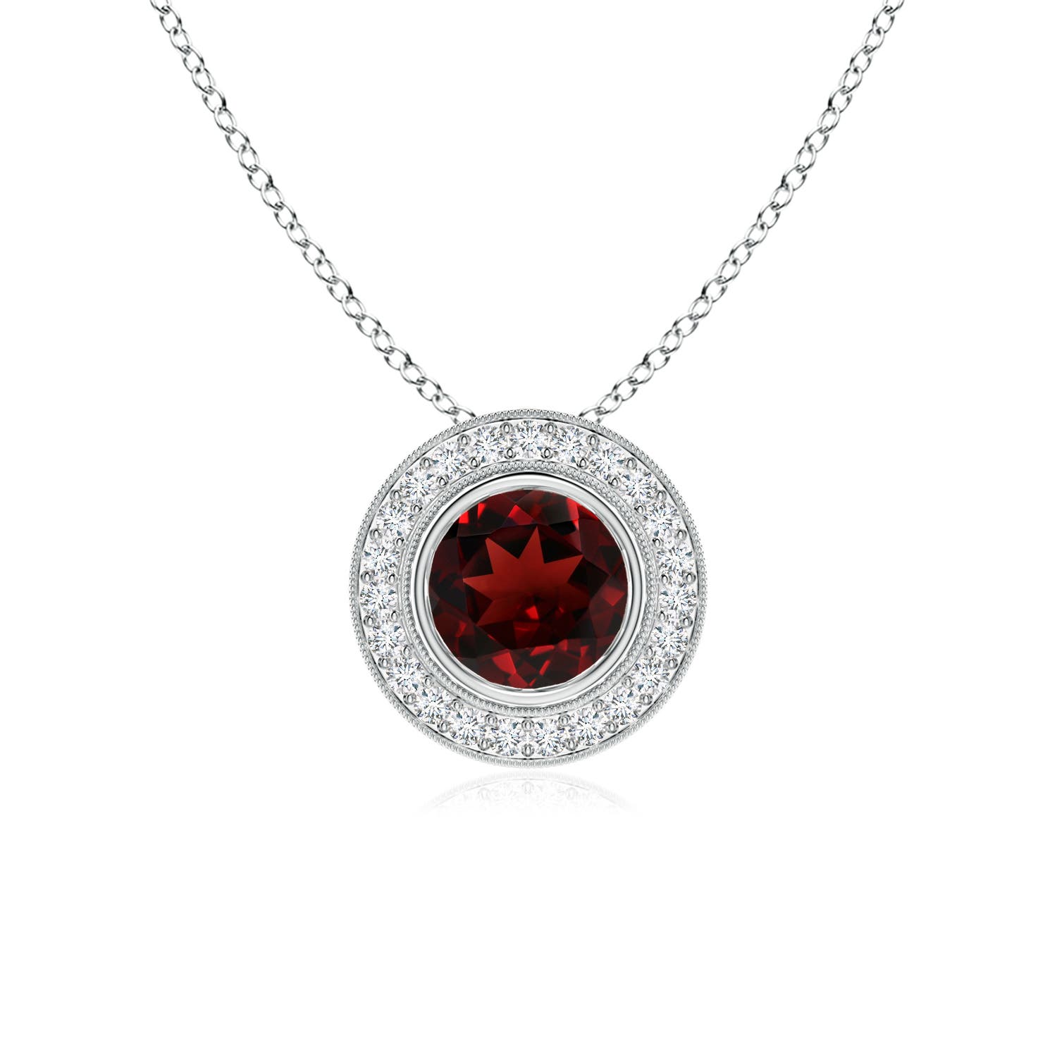 AAA - Garnet / 1.16 CT / 14 KT White Gold