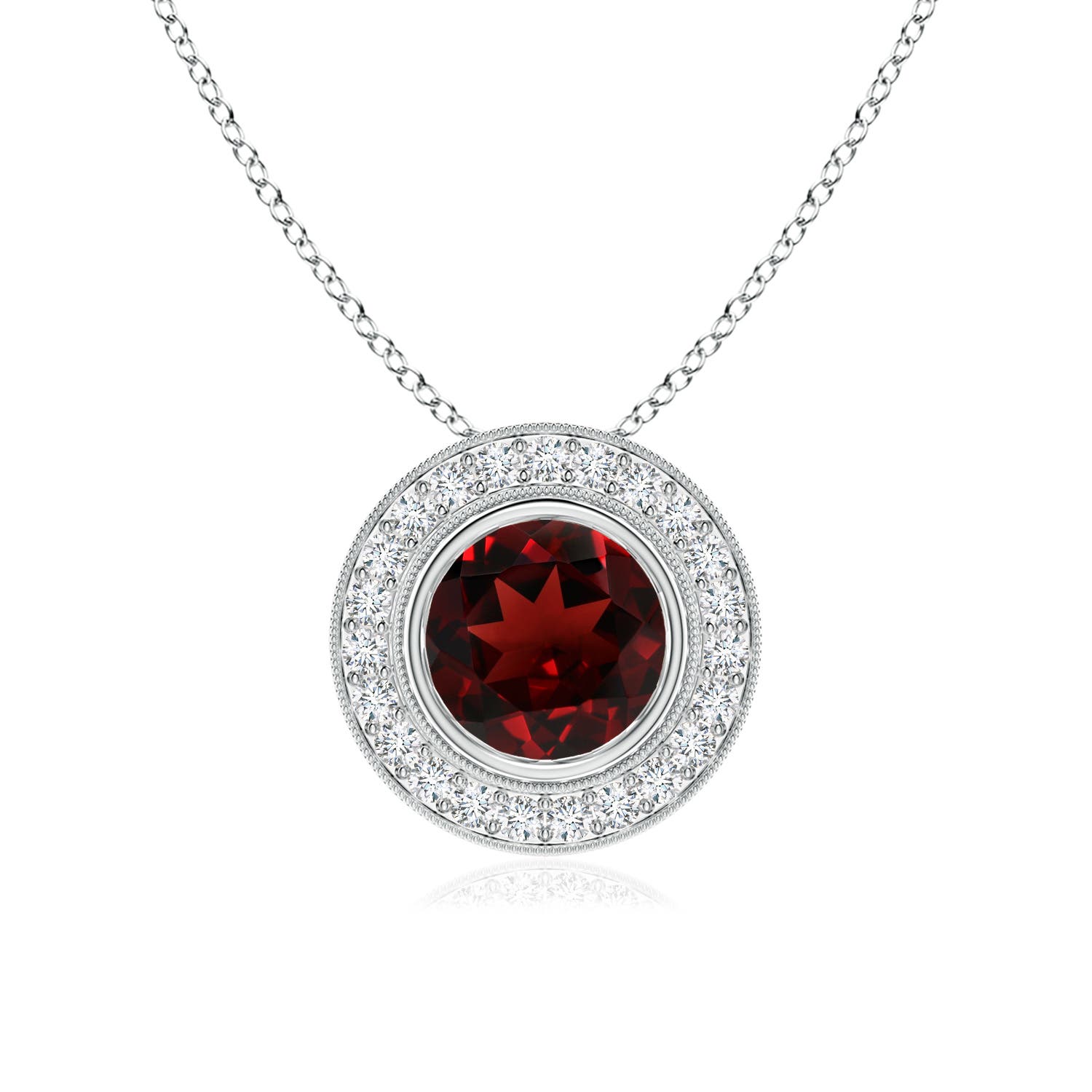 AAA - Garnet / 1.7 CT / 14 KT White Gold