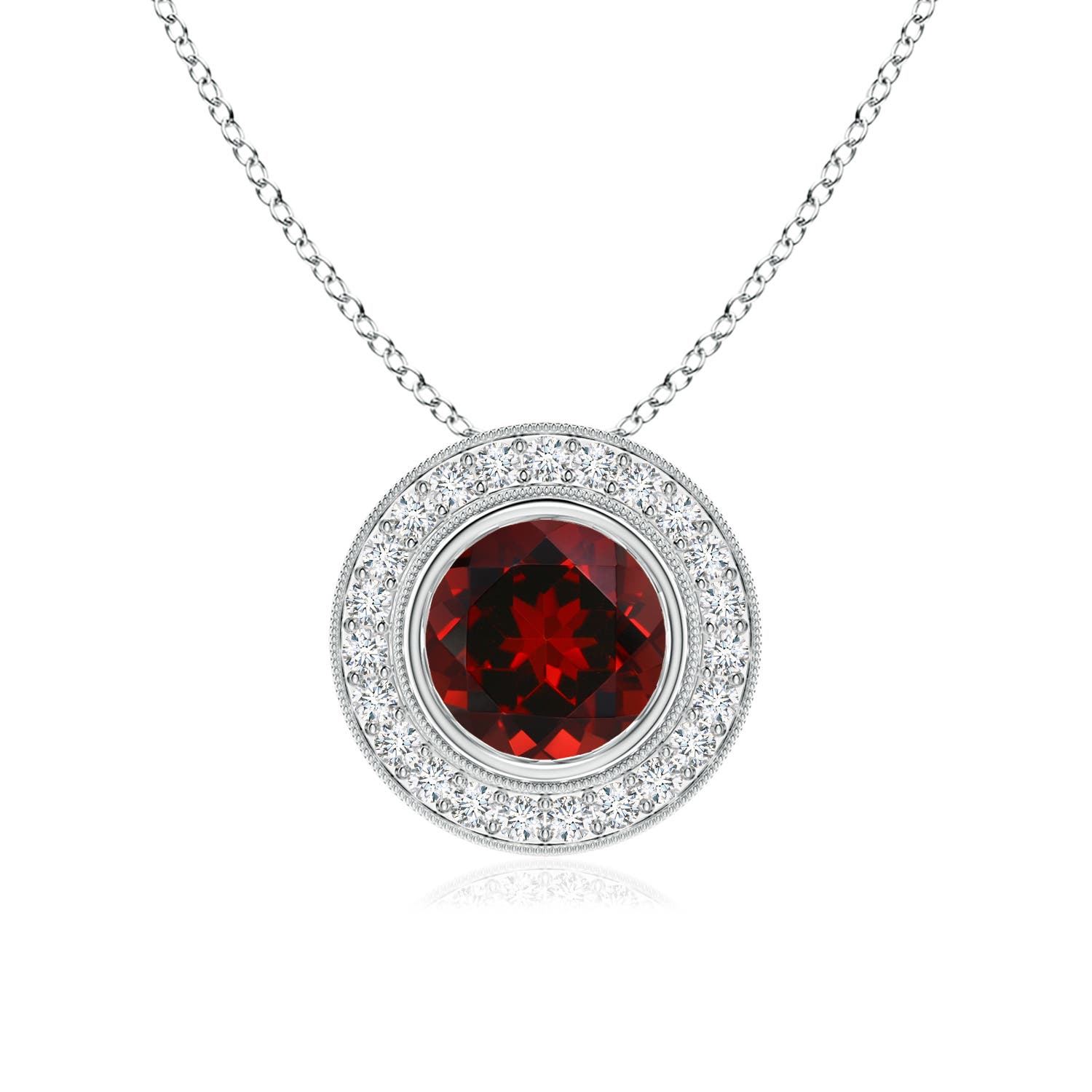 AAAA - Garnet / 1.7 CT / 14 KT White Gold