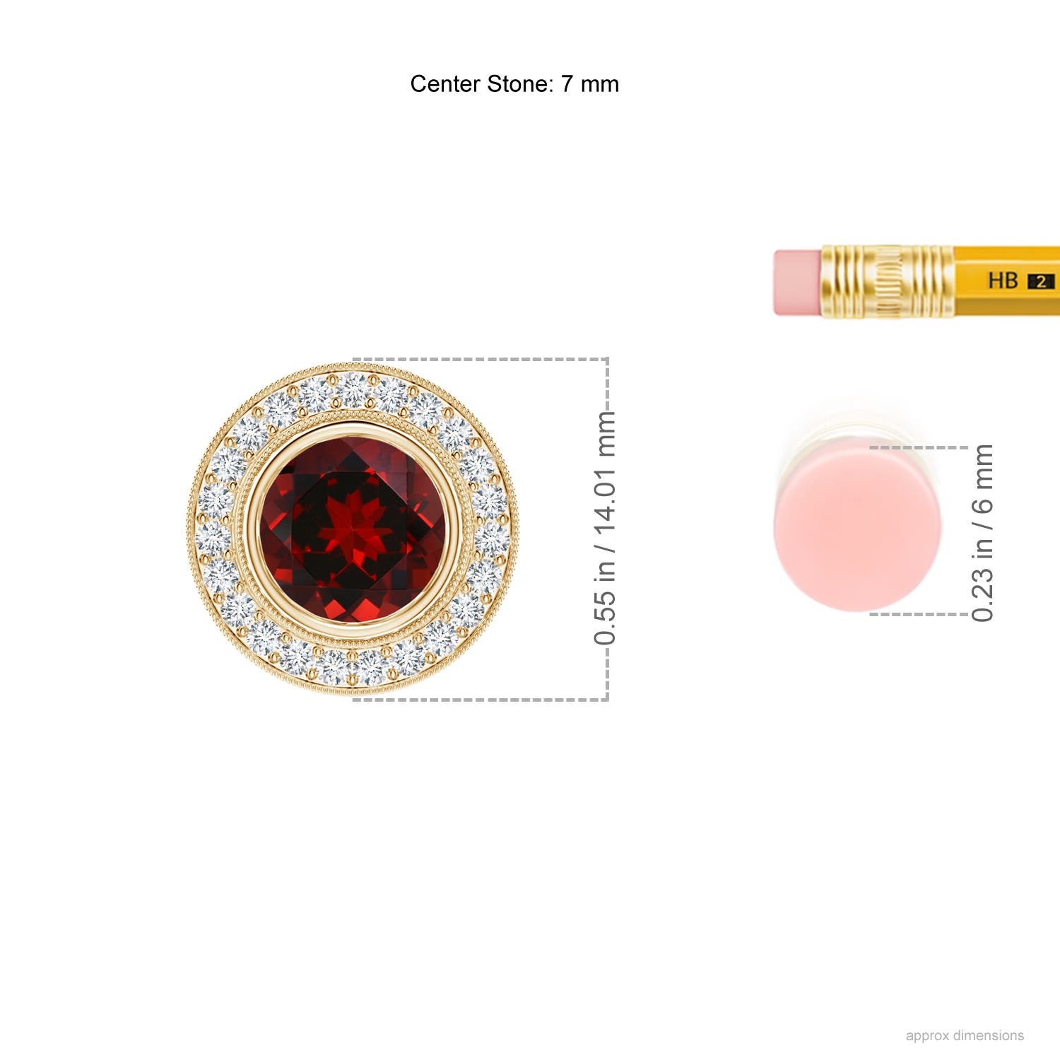 AAAA - Garnet / 1.7 CT / 14 KT Yellow Gold